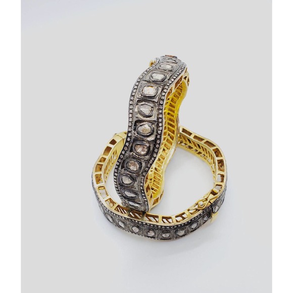 Victorian Rose cut Diamond Bangle - Picture 6 of 6